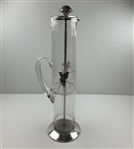 Vintage Tall Sterling Silver Overlay Golf Motif Glass Cocktail Pitcher w/ Uncommon Stirrer Set