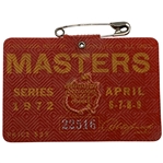 1972 Masters Tournament Series Badge #22516
