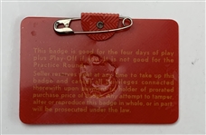 1972 Masters Tournament Series Badge #22516