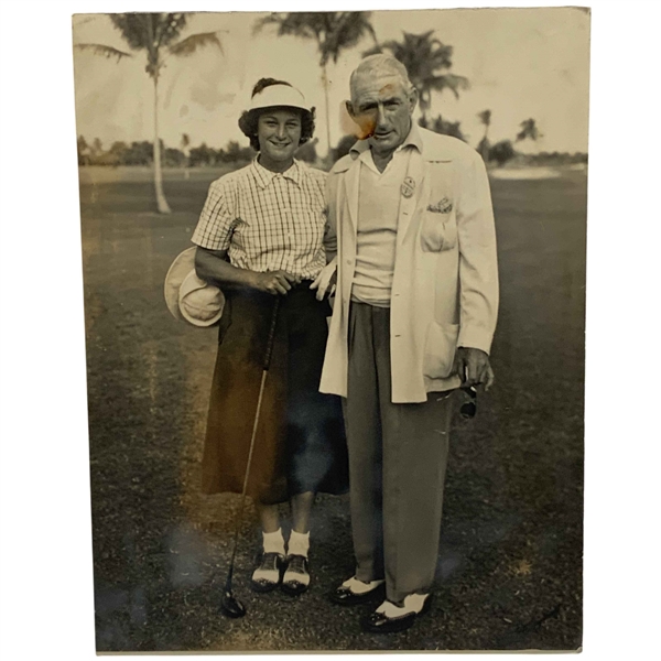 Original Photo of Babe Zaharias w/ Tommy Armour by C.E. Engelbrecht Palm Beach Florida