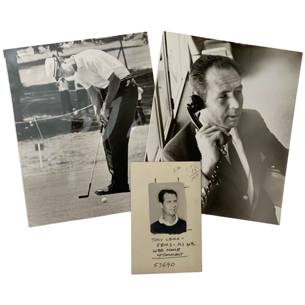 A Trio of Tony Lema Original Press Photographs and Editorial Card Memphis Press-Scimitar Archives
