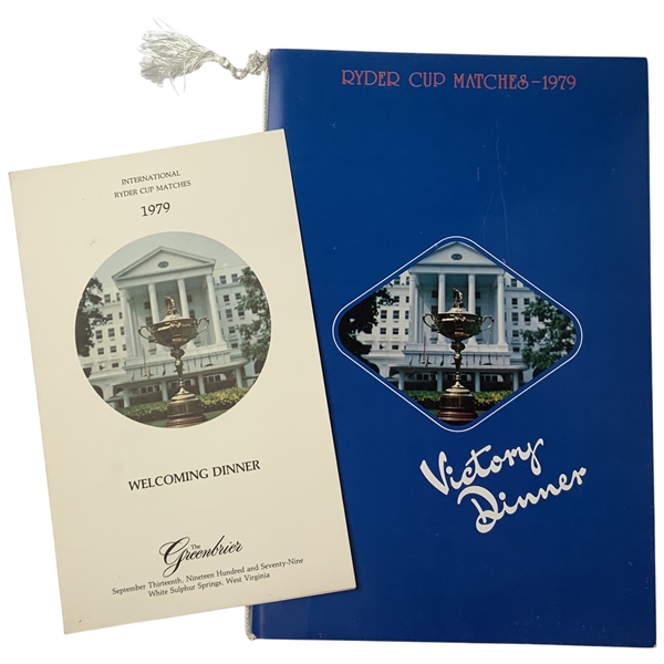Two 1979 Ryder Cup Dinner Menus from The Greenbrier