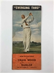 Two Pieces of Craig Wood Golf Memorabilia Including 1929 Associated Press Photograph and Circa 1935 Dunlop Instructional Pamphlet