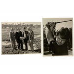 A Pair of Vintage Tom Watson and Robert Trent Jones Jr. Pebble Beach Golf Press Photographs