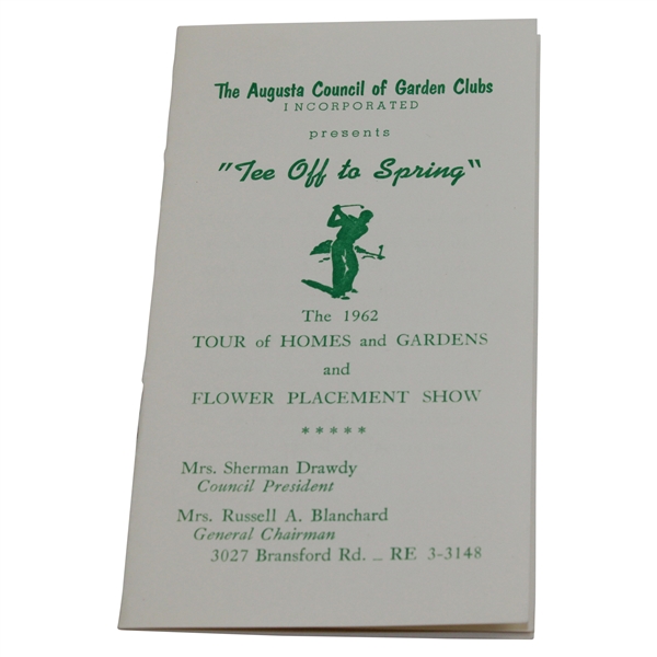 1962 Tee Off To Spring Augusta Garden Club Flower Placement Show Booklet