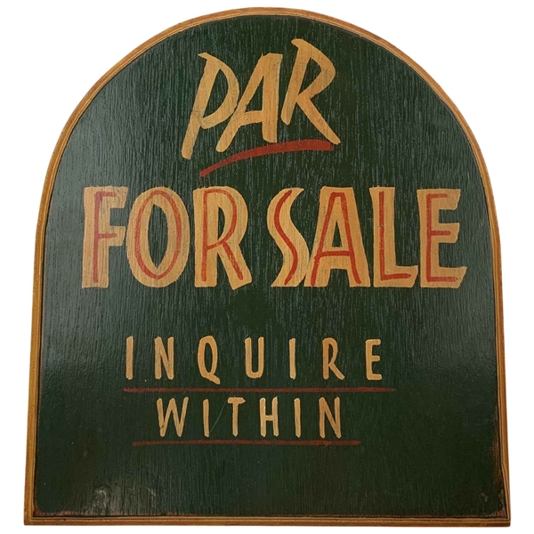Hand-Painted Vtg. Wooden Par For Sale Inquire Within Specialty Advertising Sign
