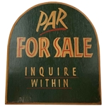 Hand-Painted Vtg. Wooden Par For Sale Inquire Within Specialty Advertising Sign