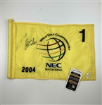 Stewart Cink Signed 2004 NEC WGC Championship Used Hole #1 Flag JSA #CM67187