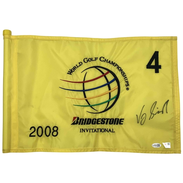 Vijay Singh Signed Match Used 2008 World Golf Championships Bridgestone Invitational Flag JSA #CM67251