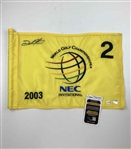 Darren Clarke Signed 2003 Match Used WGC NEC Invitational Flag JSA #CM67238