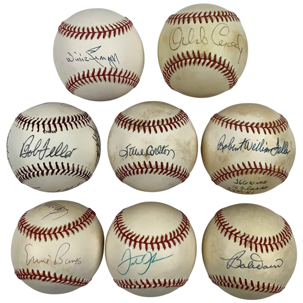 Heavy HOF Content On Eight Signed Baseballs JSA ALOA