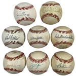 Heavy HOF Content On Eight Signed Baseballs JSA ALOA