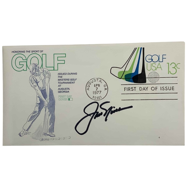 Signed Jack Nicklaus 1977 Augusta Postmarked Golf First Day Cover JSA ALOA