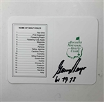 Watson, Thomas, Player & Lundquist Signed Augusta National Golf Club Scorecards JSA ALOA