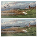 Fred Couples and Linda Hartough Signed Harbour Town Golf Links Scorecards JSA ALOA
