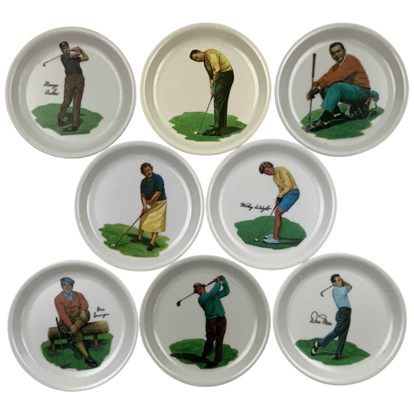 A Set of Eight Wilson Melamine Golf Coasters Featuring Professional Golfers