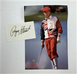 A Group of Payne Stewart Golf Memorabilia Including Signed Index Card and Tournament Badges JSA ALOA