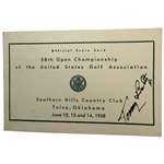 Tommy Bolt Signed 1958 US Open at Southern Hills Scorecard JSA ALOA