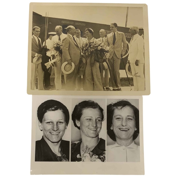 Two Vintage Babe Didrikson Zaharias Press Photographs Including C.J. Kaho Dallas Studio Example