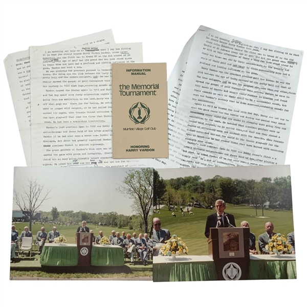 Collection of 1981 Memorial Tournament Ephemera and Photographs Honoring Harry Vardon