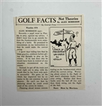 A Collection of Original Production Drawings and Clippings for Golf Facts Not Theories by Alex Morrison