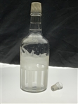 Etched and Frosted Glass Golf Themed Decanter with Two Ground Stoppers