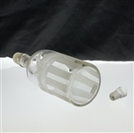 Etched and Frosted Glass Golf Themed Decanter with Two Ground Stoppers