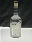 Etched and Frosted Glass Golf Themed Decanter with Two Ground Stoppers