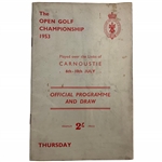 1953 Open Golf Championship at Carnoustie GC Official Program - Ben Hogan Triple Crown & Career Grand Slam