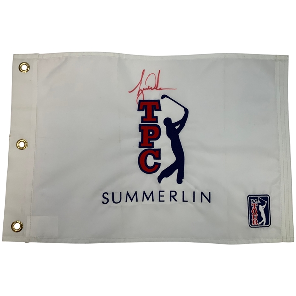 Tiger Woods Signed TPC Summerlin Embroidered Flag - Site of First Victory JSA ALOA
