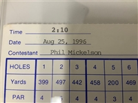 Phil Mickelson and Billy Mayfair Signed 1996 NEC World Series of Golf Tournament Scorecard PSA DNA Mint 9