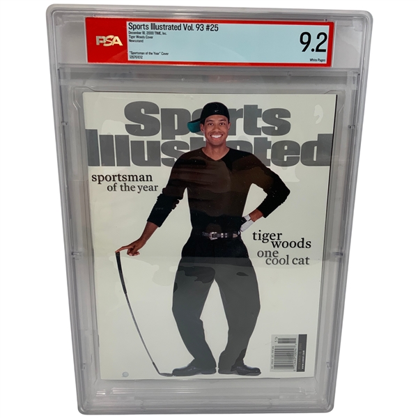 PSA 9.2 Sports Illustrated December 18 2000 Tiger Woods Sportsman of the Year Newsstand Edition