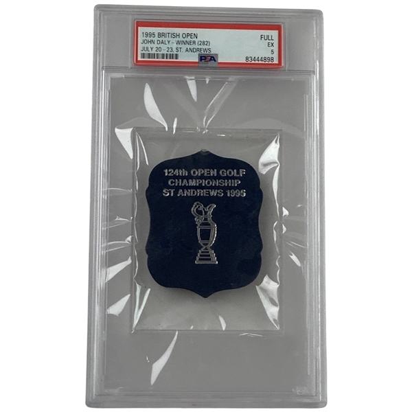 1995 Open Championship at St. Andrews Full Week Badge PSA EX 5 - Tiger Woods Open Debut