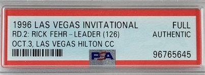 1996 Las Vegas Invitational - Tiger Woods PGA Win #1 FULL Ticket! PSA