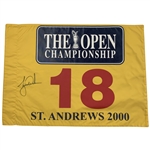 Tiger Woods Signed 2000 Open Championship at St Andrews Flag JSA ALOA