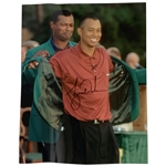 Tiger Woods Signed 2001 Masters Green Jacket Ceremony Photo JSA ALOA
