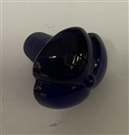 1920’s Cobalt 3-Lobe Blue Glass Decanter with Sterling Silver Overlay Golf Decoration