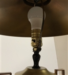 1956 Western Utah Amateur Golf Trophy Lamp with Brass Tone Metal Shade & Golf Ball Topper