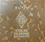 C. 1910 Heintz Art Metal Shop Sterling Silver on Bronze Golfing Tobacco Humidor