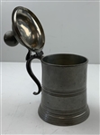 1898 Reed & Barton American Pewter Lidded Tankard w/ Gutty Ball Finial