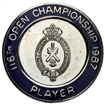 116th Open Championship 1987 Muirfield Player Contestant Badge - Jim Thorpe