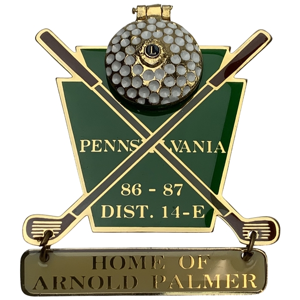 Lions Clubs International Pennsylvania District 14-E Arnold Palmer Commemorative Enamel Pin 1986-1987