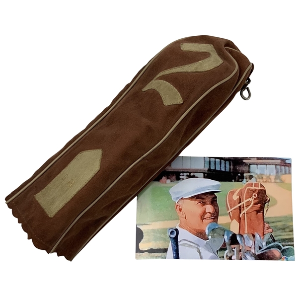Ben Hogans Personal Used 2 Wood B.H. Headcover w/ Photo