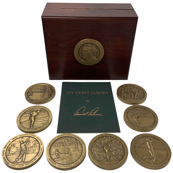 Limited Edition #126/240 Set - Eight Arnold Palmer My Eight Majors Bronze Finished Medals in Presentation Box