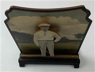 Oakland Hills C.C.’s Mike Brady (2X U.S. Open Runner-Up 1911 & 1919) Vintage 3-D Wooden Counter Display