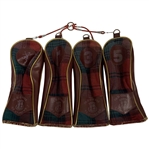1950’s Set of Four St. Andrews Old Course Tartan Golf Club Headcovers
