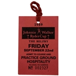 1989 Johnnie Walker Ryder Cup Hospitality Admission Badge