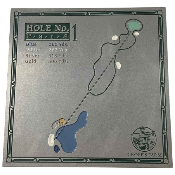 Cast Metal Groffs Farm Golf Club Hole No. 1 Tee Marker Plaque