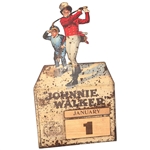 c.1900 Johnnie Walker Lithographed Tin Desktop Calendar Advertising Display