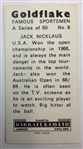 1971 Barratt & Co Ltd Goldflake Famous Sportsmen Jack Nicklaus Rookie Card
